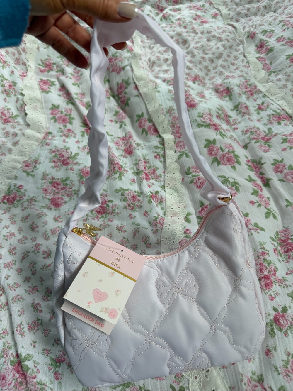 Loveshackfancy Quilted Light Pink Shoulder Bag
